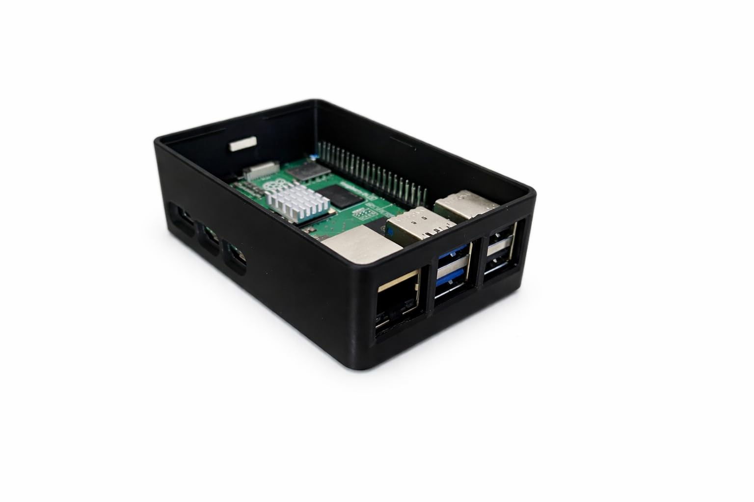 Raspberry Pi 5 Case – Black, Ventilated Cooling Design, Precision Fit, Easy Access to Ports