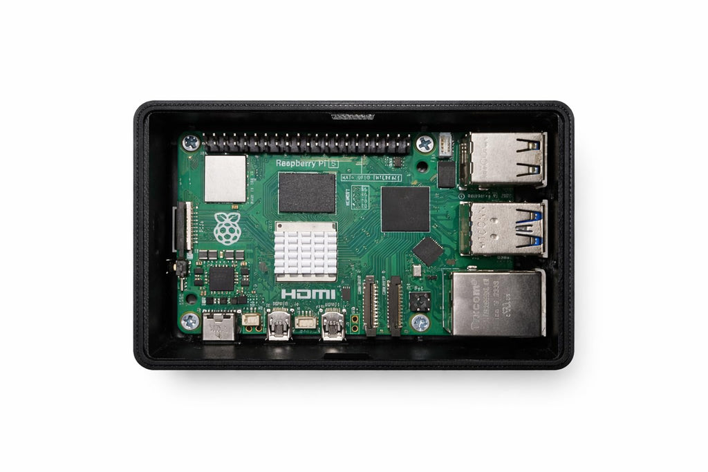 Raspberry Pi 5 Case – Black, Ventilated Cooling Design, Precision Fit, Easy Access to Ports